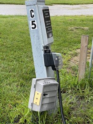 Bent over electrical post