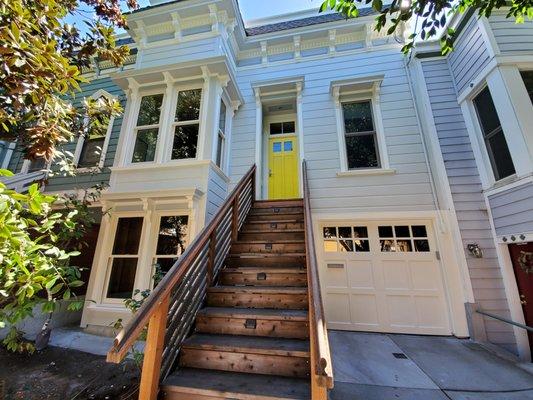 Historic restoration - framing repair, foundation replaced, new windows, siding and painting