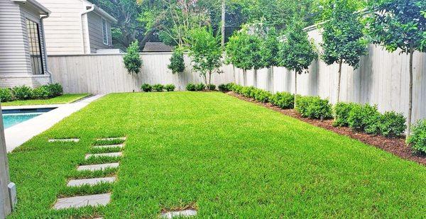 Memorial Area, Houston, Tx.. Drainage, Planting, and Sod Installation...