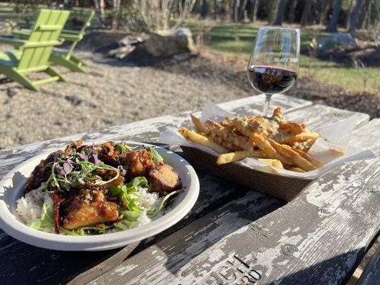 Tamarind chicken and Thai fries