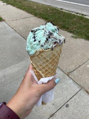 mint chip waffle cone