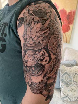 Artist Jewel, tiger samurai arm piece