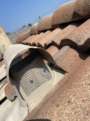 Rodent Proofing at small air vents at San Bernardino ca.