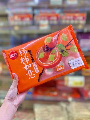 Synear Persimmon Shaped Rice Balls with Black Sesame 柿柿如意黑芝麻湯圓 3.99 per pack (02/2024)