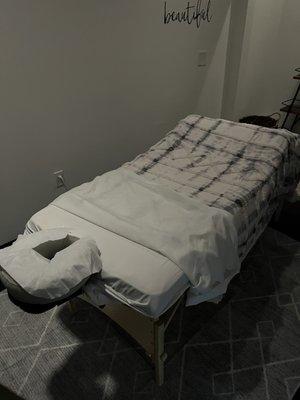 My massage room, thank you Tamara and for the trigger point therapy. Helps me sooooo much