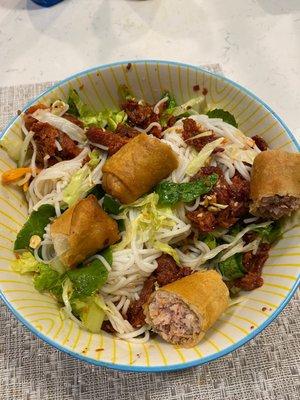 BTCG - Vermicelli with BBQ pork and eggroll