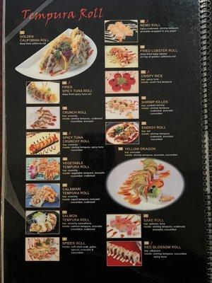 Menu as of 12/29/22