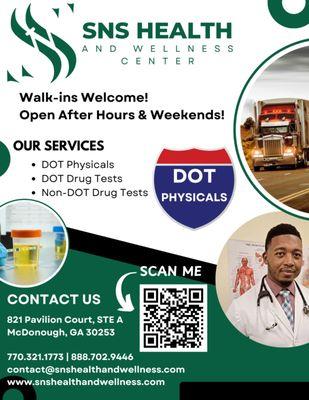 DOT Physical Exam & Drug Testing