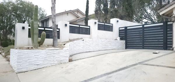 Retain wall with granite finished.