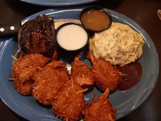 Steak and Coconut Shrimp Combo