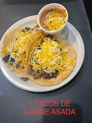 2 tacos de carne asada