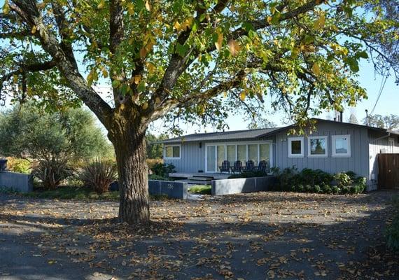 This is the "Home On The Vineyard" home rental. Its a 2BR/2BTH rental home on a private vineyard 3 mins to Healdsburg's square