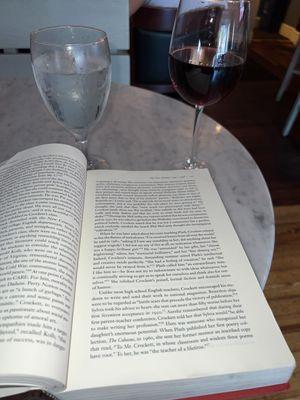 Wine and a book - perfect dinner with me, no company like my own