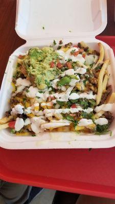 Carne Asada Fries!!! 8.99 + tax. Yum!