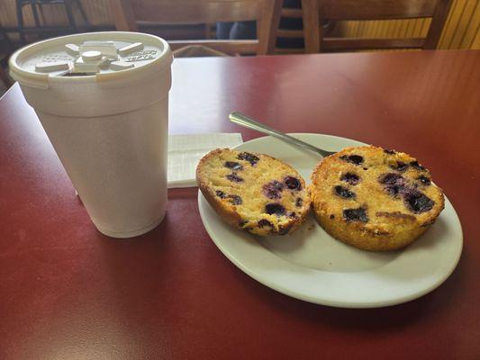 Grilled Blueberry Muffin (no butter needed)