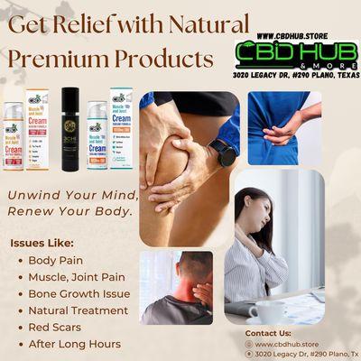 Natural Formula to Relief from all types of Pain
Muscle Pain
Joint Pain
Issue with bone growth
Facing Red Scars
Long work hours