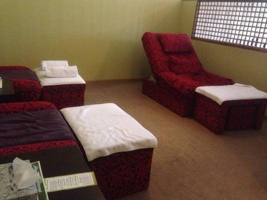 Foot massage area.