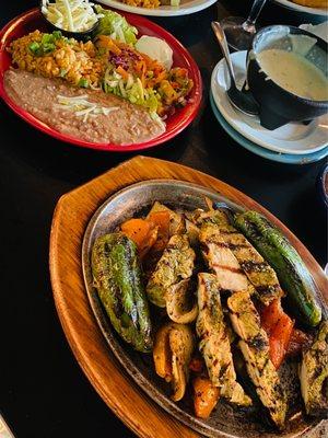 Chicken Fajitas with jalapeños... Yum!