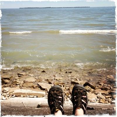 Sitting in the shade by the lake