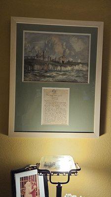 Original watercolor painting by Louis Burleigh Bruhl. Matted and framed by Scott Frame and Art.