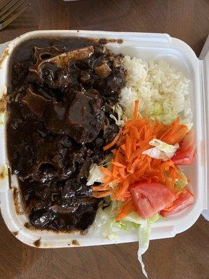 Oxtail Stew with white rice and salad