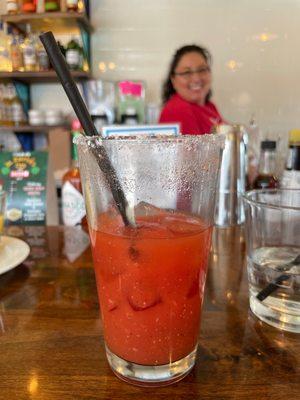 Extremely good bloody and the bomb bartender Irene!