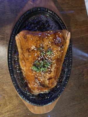 First serves salmon platter. Fish was raw