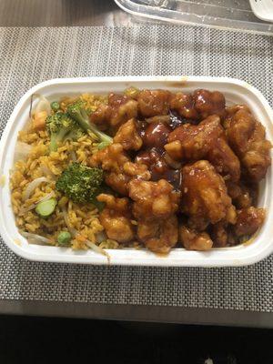 General tso chicken vegetable fried rice