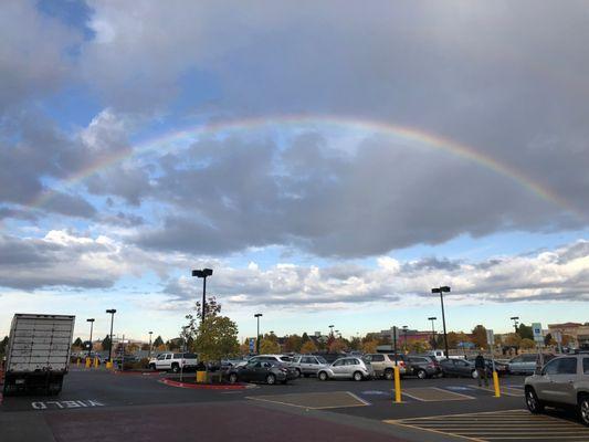 Beautiful rainbow arching over us as we doing our weekly Centerville Walmart stop.