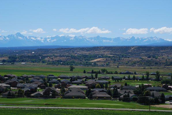 Cobble Creek with the San Juan mountains in the background.