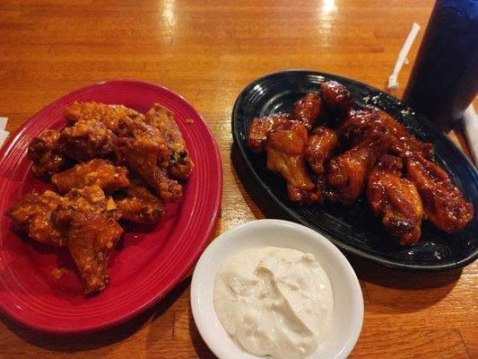 Wings and blue chee.