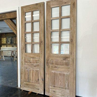 French doors. Finish white wash