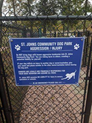 Dog Park rules