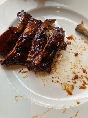 Ribs (1/2 of the rib order)....minus a few bites.