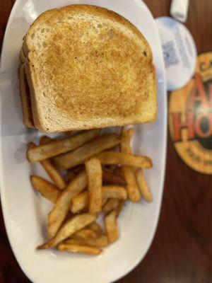 Buffalo Gardein Tender Sandwich (no ranch, substituted brioche for sourdough bread)