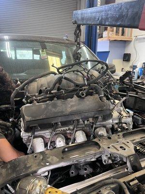 Removing an engine from a 2016 Silverado. 5.3L to replace with a used unit that the customer provided.