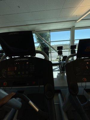 Treadmill and window view