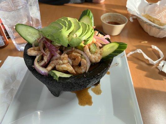 All Shrimp molcajete.