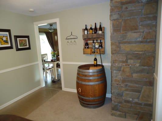 Interior design, column, dining room, Oregon City, wine, stone, natural stone, tighstacked, wine cellar, Portland, masonry