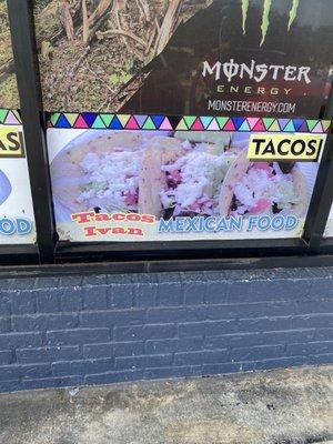 Exterior advertising by Tacos Ivan