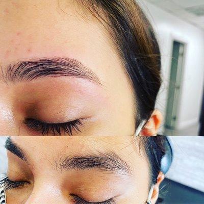 Eyebrows threading thick shape