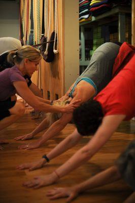 Paying attention to the details. Iyengar Yoga, Ropes Wall, Props