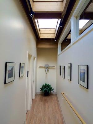 Skylights provide plenty of natural light.