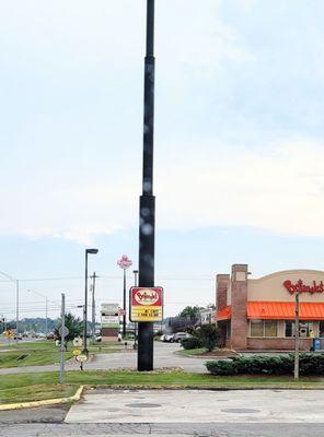 Behind Bojangles in the plaza just before Arby's Little bit of a walk from the fuel stop