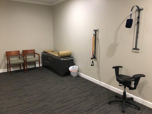 Therapy Room: Nexus, Tri-Flex, Wobble Chair, and Intersegmental Traction