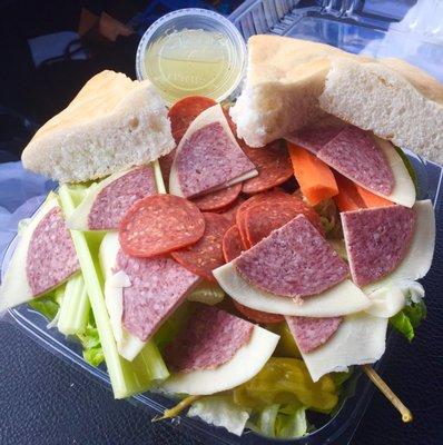 Jo-Jo's Antipasto salad, with homemade Italian dressing is one of the Top Five salads in T-Town.  Many are fancier, few are better.