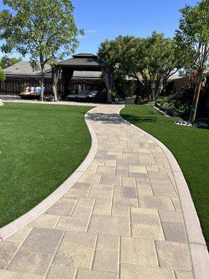 Pavers and artificial turf