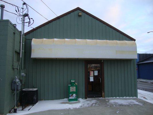 Back entrance - this is where most people park and enter.