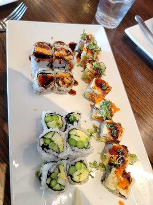 Sweet Potato Tempura, Roll Mixed Veggie Roll, Marilyn Monroll