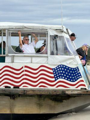 Captain and pontoon boat